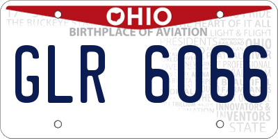 OH license plate GLR6066
