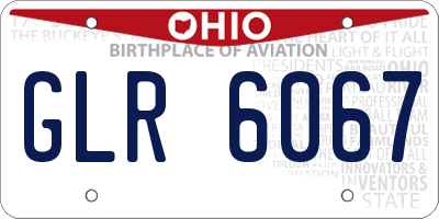 OH license plate GLR6067