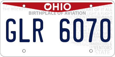 OH license plate GLR6070