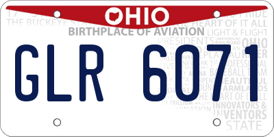 OH license plate GLR6071