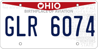 OH license plate GLR6074