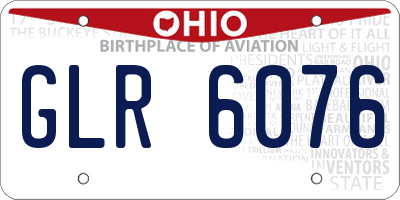 OH license plate GLR6076