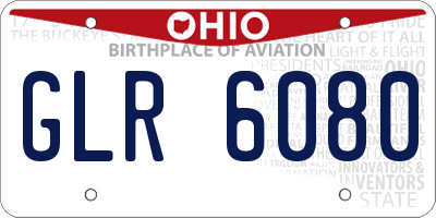 OH license plate GLR6080