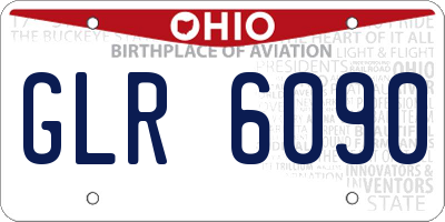 OH license plate GLR6090