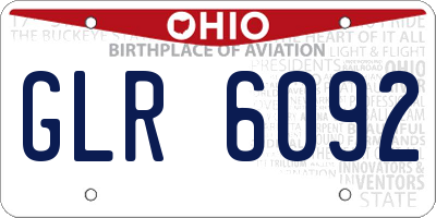 OH license plate GLR6092