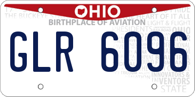 OH license plate GLR6096