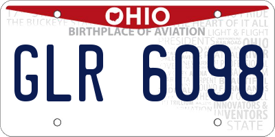 OH license plate GLR6098