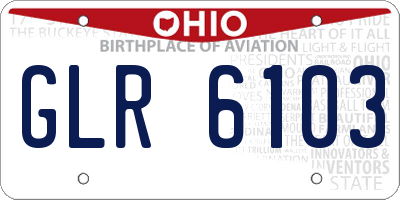 OH license plate GLR6103