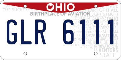 OH license plate GLR6111