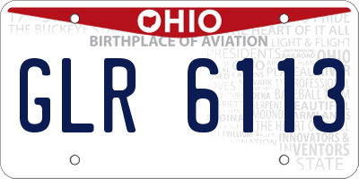 OH license plate GLR6113