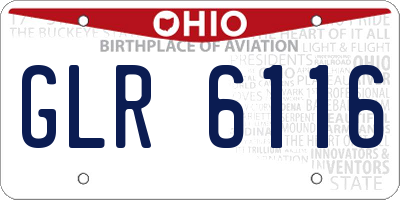 OH license plate GLR6116