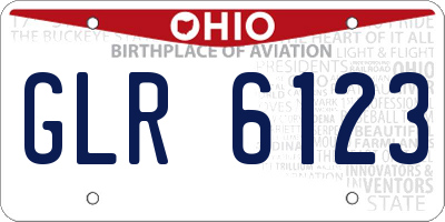 OH license plate GLR6123