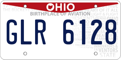 OH license plate GLR6128
