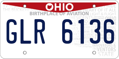 OH license plate GLR6136