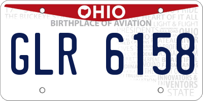 OH license plate GLR6158