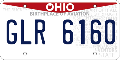 OH license plate GLR6160