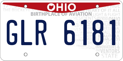 OH license plate GLR6181