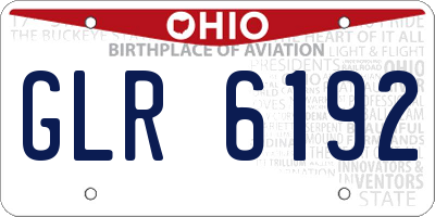 OH license plate GLR6192