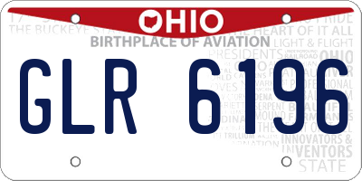 OH license plate GLR6196