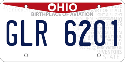 OH license plate GLR6201