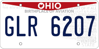 OH license plate GLR6207