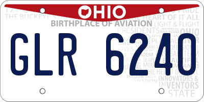 OH license plate GLR6240