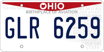 OH license plate GLR6259