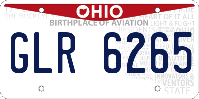 OH license plate GLR6265