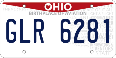 OH license plate GLR6281