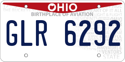 OH license plate GLR6292