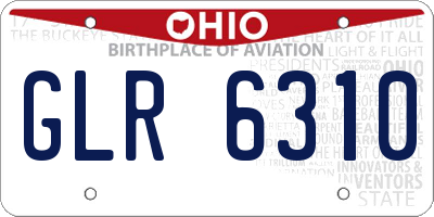 OH license plate GLR6310