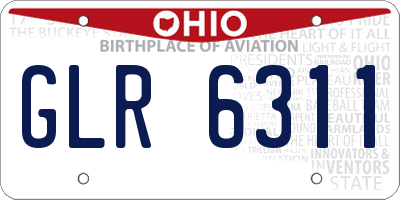 OH license plate GLR6311
