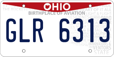 OH license plate GLR6313