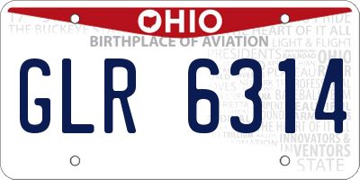 OH license plate GLR6314