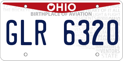 OH license plate GLR6320