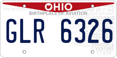 OH license plate GLR6326