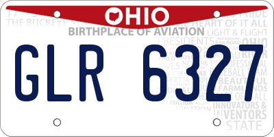 OH license plate GLR6327