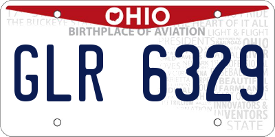 OH license plate GLR6329