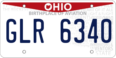 OH license plate GLR6340