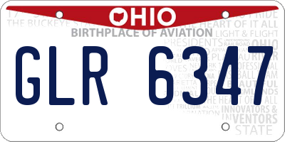 OH license plate GLR6347