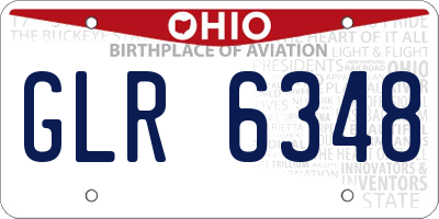 OH license plate GLR6348