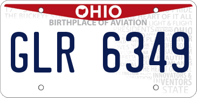 OH license plate GLR6349