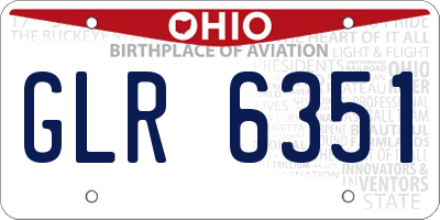 OH license plate GLR6351