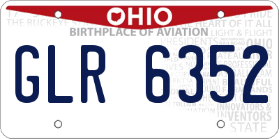 OH license plate GLR6352
