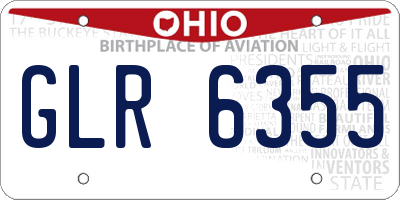 OH license plate GLR6355