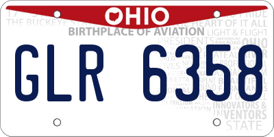 OH license plate GLR6358