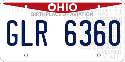 OH license plate GLR6360