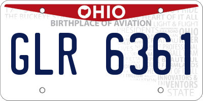 OH license plate GLR6361