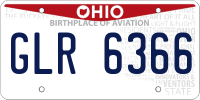 OH license plate GLR6366