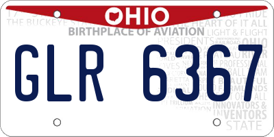 OH license plate GLR6367